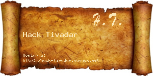 Hack Tivadar névjegykártya