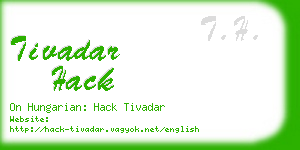 tivadar hack business card